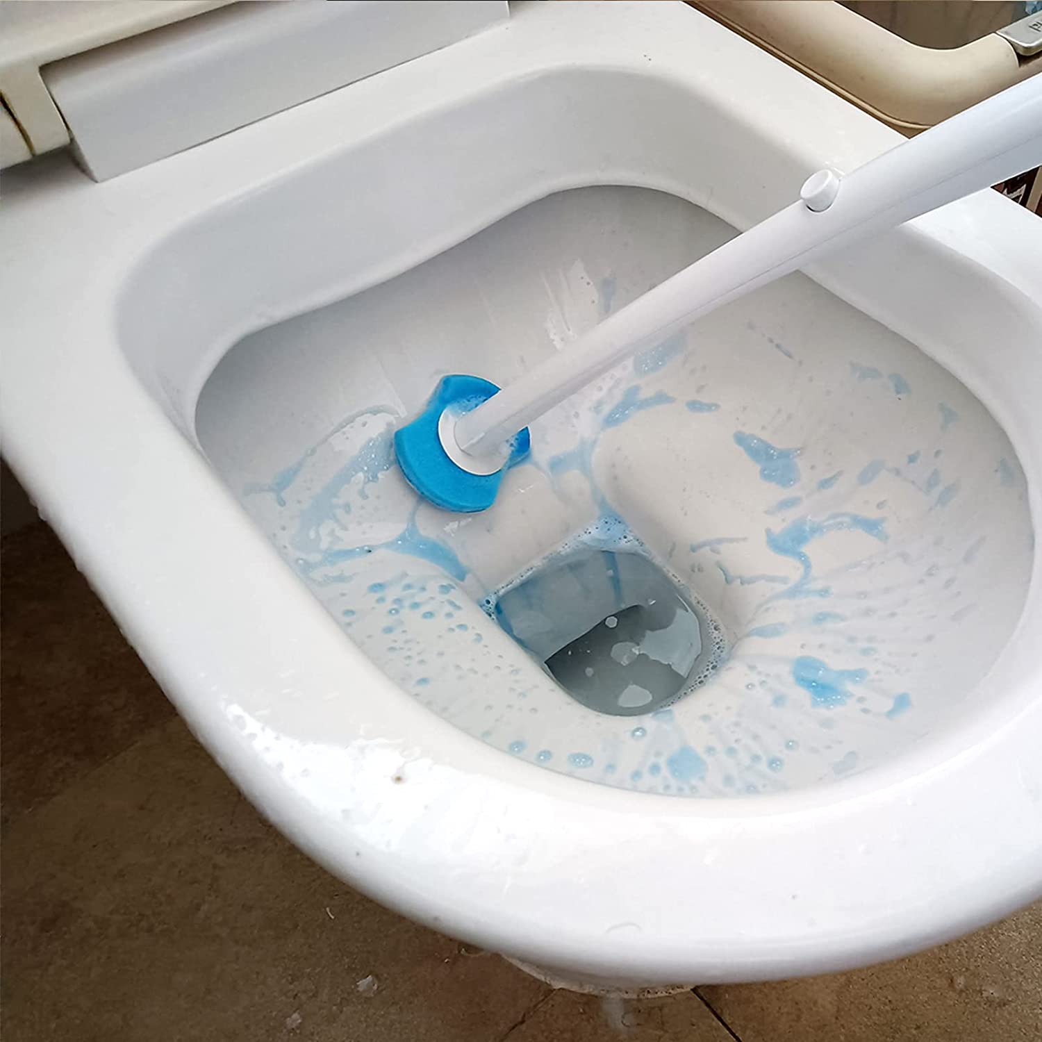 4073 Disposable Toilet Brush Set with 8 Toilet Wand Sponge Refills. Toilet Bowl Brush for Bathroom DeoDap 4073 Disposable Toilet Brush Set with 8 Toilet Wand Sponge Refills. Toilet Bowl Brush for Bathroom DeoDap
